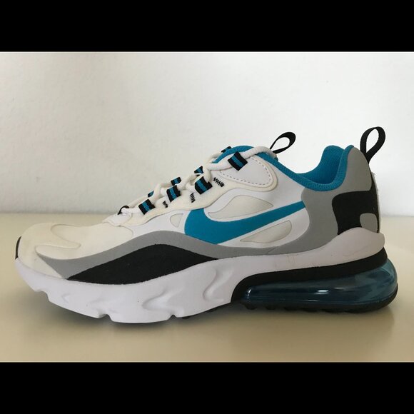 NEW Kids' Nike Air Max 270 React GS (BQ0103-106) White/Laser Blue